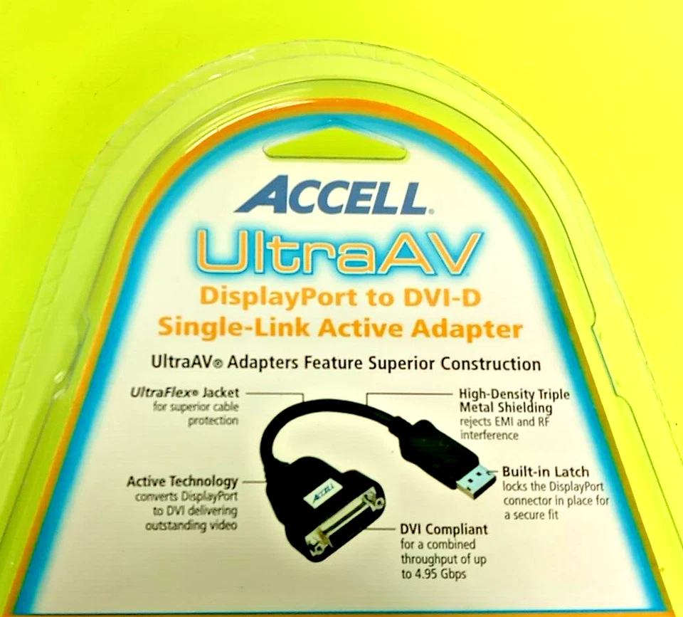 Accell UltraAV B087B-005B DisplayPort to DVI-D Cable Adapter - 10" DVI - Image 2 of 4