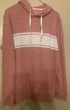 Faherty Men's Summer Red Surf Stripe Slub Hoodie NWT Medium