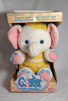 New in Box Hasbro Softies Googlies Ellie Elephant Plush Sleepy Eyes 1986 Vintage