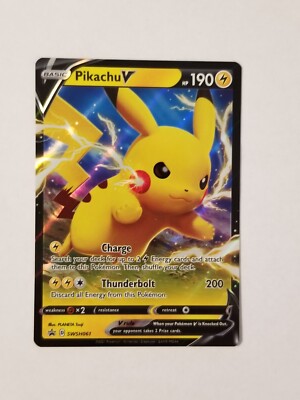 PIKACHU V SWSH061 Promo Shining Fates Ultra Rare Pokemon Card Near