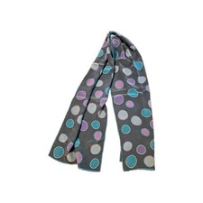 Vintage "silk" Scarf Polka Dot Print with Blue and Lavender