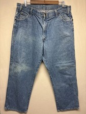 Dickies Straight Leg Jeans Mens Blue Denim Stretch 5-Pocket Workwear 38x29