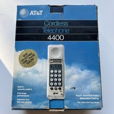 Vintage ATT Cordless Telephone 4000 Box Intercom 2 Way Paging Prop Wall 1986