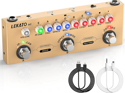 LEKATO Multi Effects Pedal for Acoustic Guitar, with IR Loading 9 AMP Models, Ac