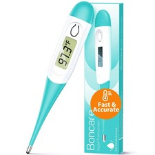 Boncare 10 Seconds Oral Thermometer for Adults and Kids, Blue Green
