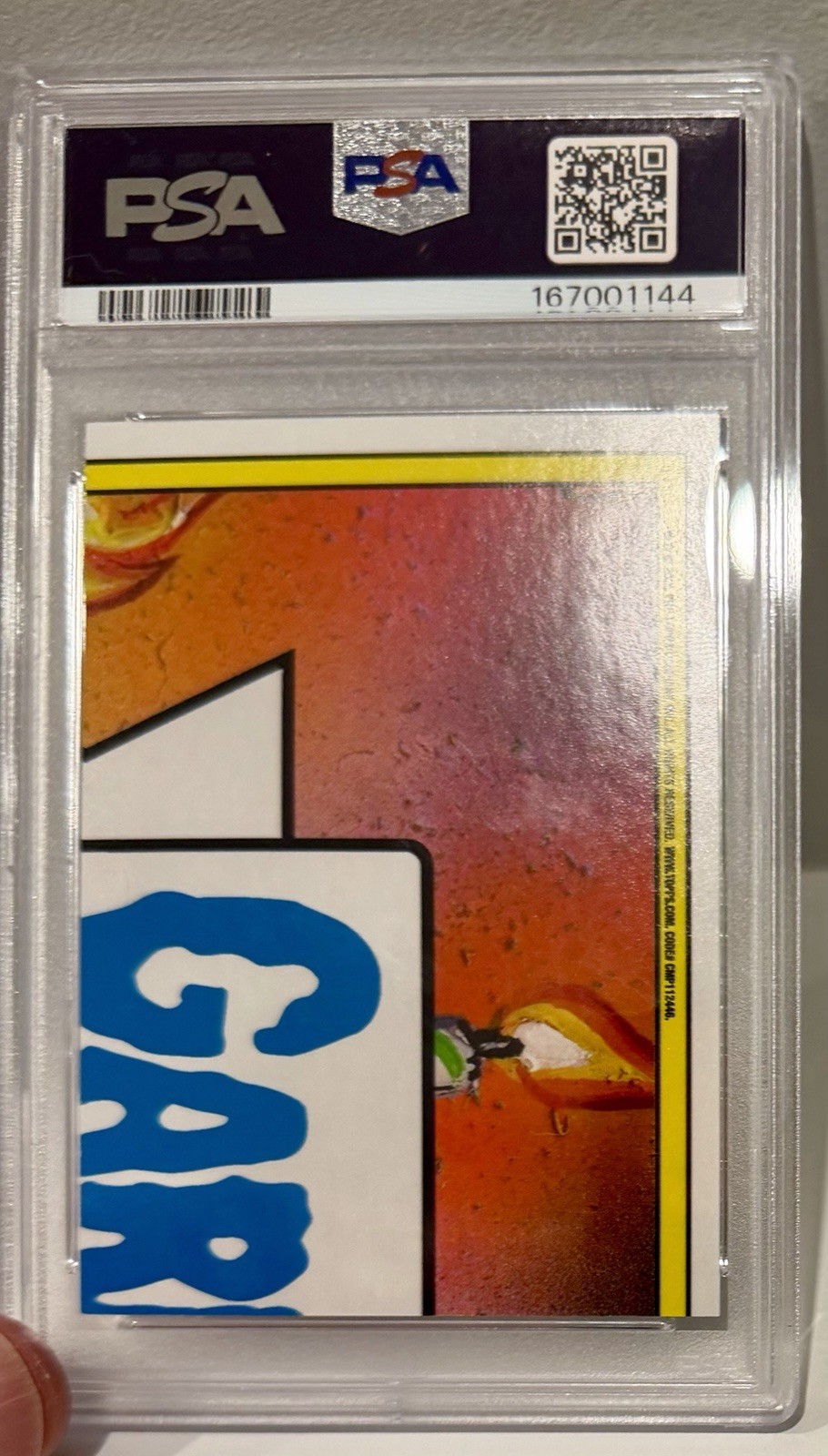 2025 Topps Worst Of GPK 40th Anniversary Alien Alan #4a Case Hit Crumpled PSA 10 view 2