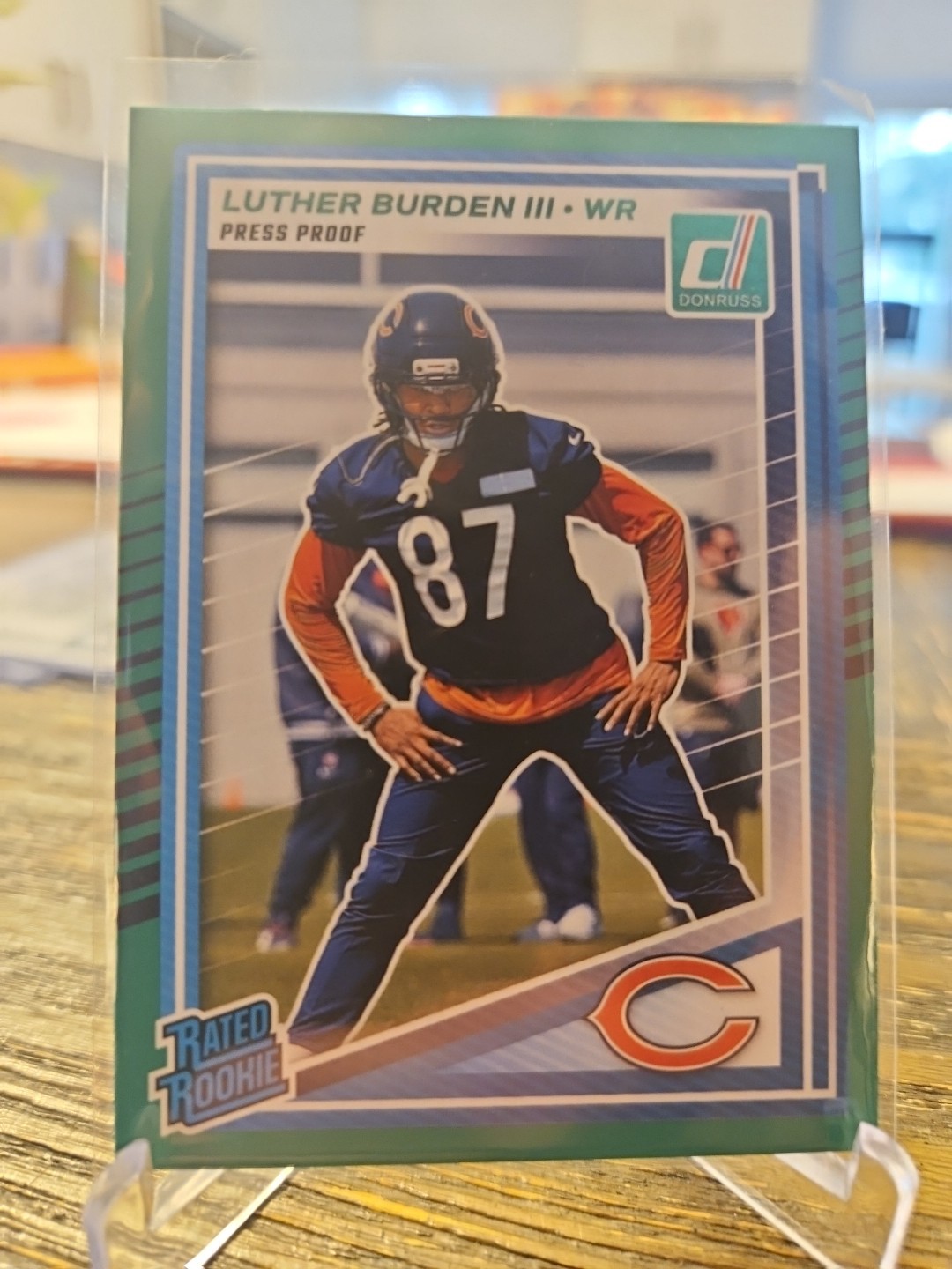 2025 Panini Donruss LUTHER BURDEN Rated Rookie RC Green Press Proof SP Bears NFL