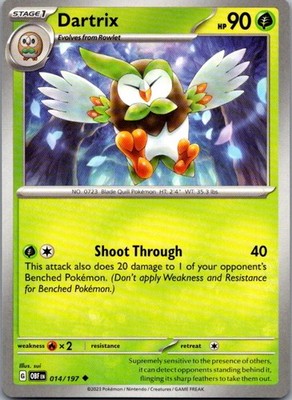 Dartrix #014/197 SV03: Obsidian Flames Uncommon NM