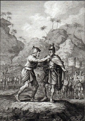 JOAB NIMMT AMASA AM BART 1777 William Walker - Jan Luyken ANTIKE RADIERUNG