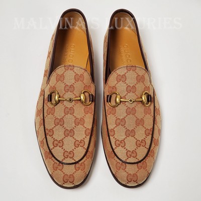 GUCCI SHOES MENS JORDAAN GG LOGO MONOGRAM CANVAS HORSEBIT  display picture 2