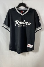 Mitchell & Ness Men's Las Vegas Raiders Football Jersey Black Mesh V-Neck Sz L