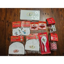 Vintage Curious George Adventures Baby Gift Set Bottles Mittens Hat Brush Wipes