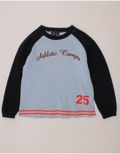 CHAMPION Boys Graphic Sweatshirt Jumper 5-6 Years Blue Colourblock YI39