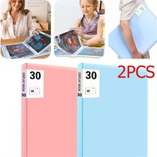 2PCS A3 Diamond Painting Storage Book for Art Portfolio Folder Photo Blue Pink
