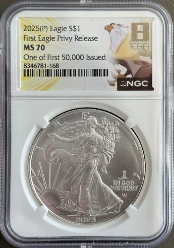 2025 P American Silver Eagle Privy NGC MS-70 First 50,000 Issued 8th Era
