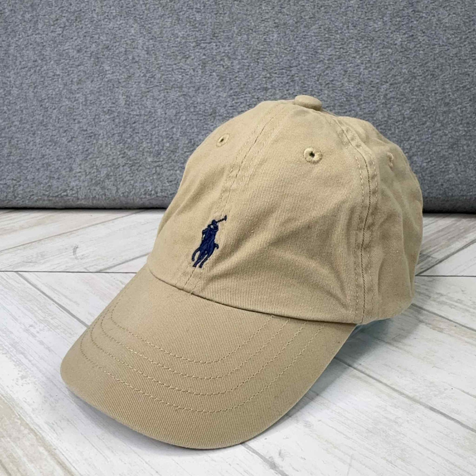 Cappello Polo Ralph Lauren berretto giovane cinturino schiena scritta blu pony taglia unica preppy