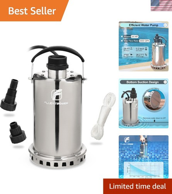 #ad Robust 3 4HP Utility Submersible Pump 55 GPM Flow Rate amp; Easy Control Options $100.49