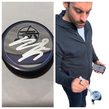DYLAN DEMELO SIGNED WINNIPEG JETS HOCKEY PUCK W/ CASE COA