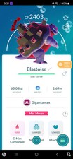   Rare Shiny Blastoise Gigantamax   Pok mon Go Trade  PoGo