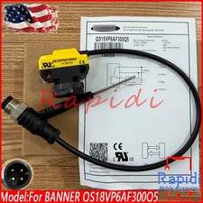 New In Box Photoelectric Sensor For Banner Engineering QS18VP6AF300Q5 10659 4Pin