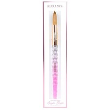 Acrylic Brush #20 - Pink | 100% Pure Kolinsky | Crystal Cut Handle and Aceton...