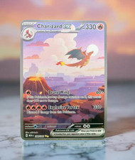 Carta Pokemon Charizard ex metallo dorato regalo/esposizione da collezione