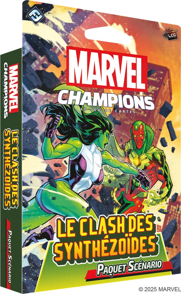 Marvel Champions Le Clash des Synthézoïdes paquet scénario avec 60 nouvelles cartes de combat