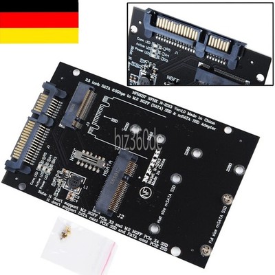 2.5 inch SATA 6.0Gbps auf M.2 NGFF SATA SSD & mSATA Adapter Karte für PC Laptop