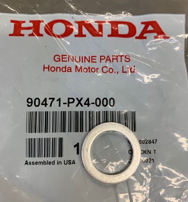 Genuine Honda Automatic Transmission Drain Plug Gasket 90471-PX4