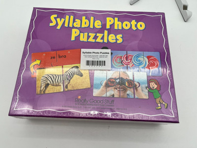Really Good Stuff Syllable Photo Puzzles Phonics Reading Game Classroom Learning
