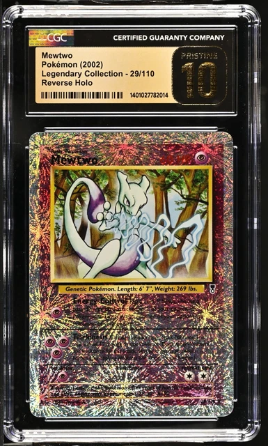 CGC PRISTINE 10 Reverse Holo Mewtwo #29 Legendary Coll. Pokemon 2002 GEM MINT