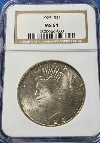 1925 Peace Silver Dollar $1 - NGC MS64