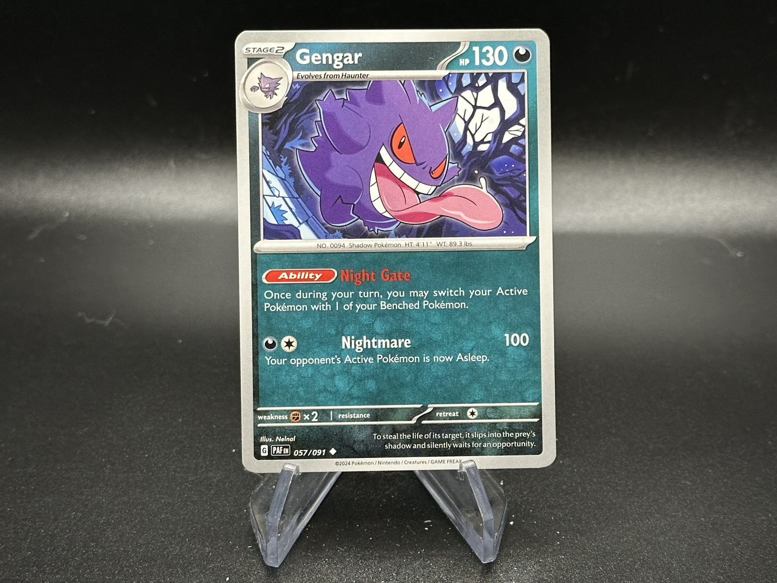 Gengar 57/91 Holo Rare Paldean Fates Pokemon TCG Card