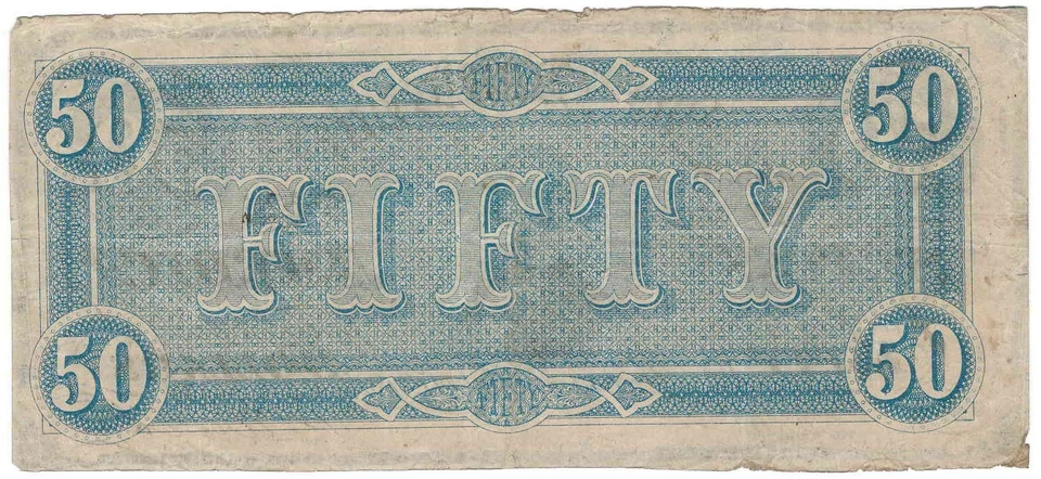 1864 Confederate States of American $50 T-66 - Image 2 of 2