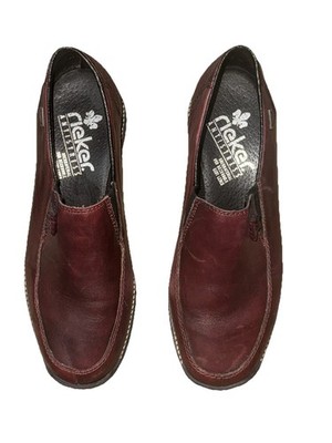 Rieker Antistress Loafers Reddish Brown Leather Size 38 or 8