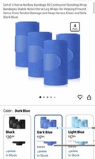 Set of 4 Horse No Bow Bandage 3D Contoured Standing Wrap Bandages Stable Nylon H