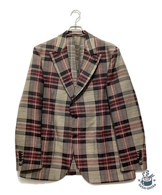GABRIELE PASINI Checked tailored jacket Size: 52 Red x beige Men JG90033Q