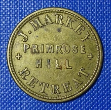 Somerset, Bath, Primrose Hill, The Retreat, J. Markey 1 1/2D Pub Token - Read!