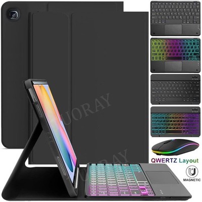 Hülle Mit QWERTZ Tastatur Maus für Samsung Galaxy Tab S6 Lite 10,4'' 2020-2024