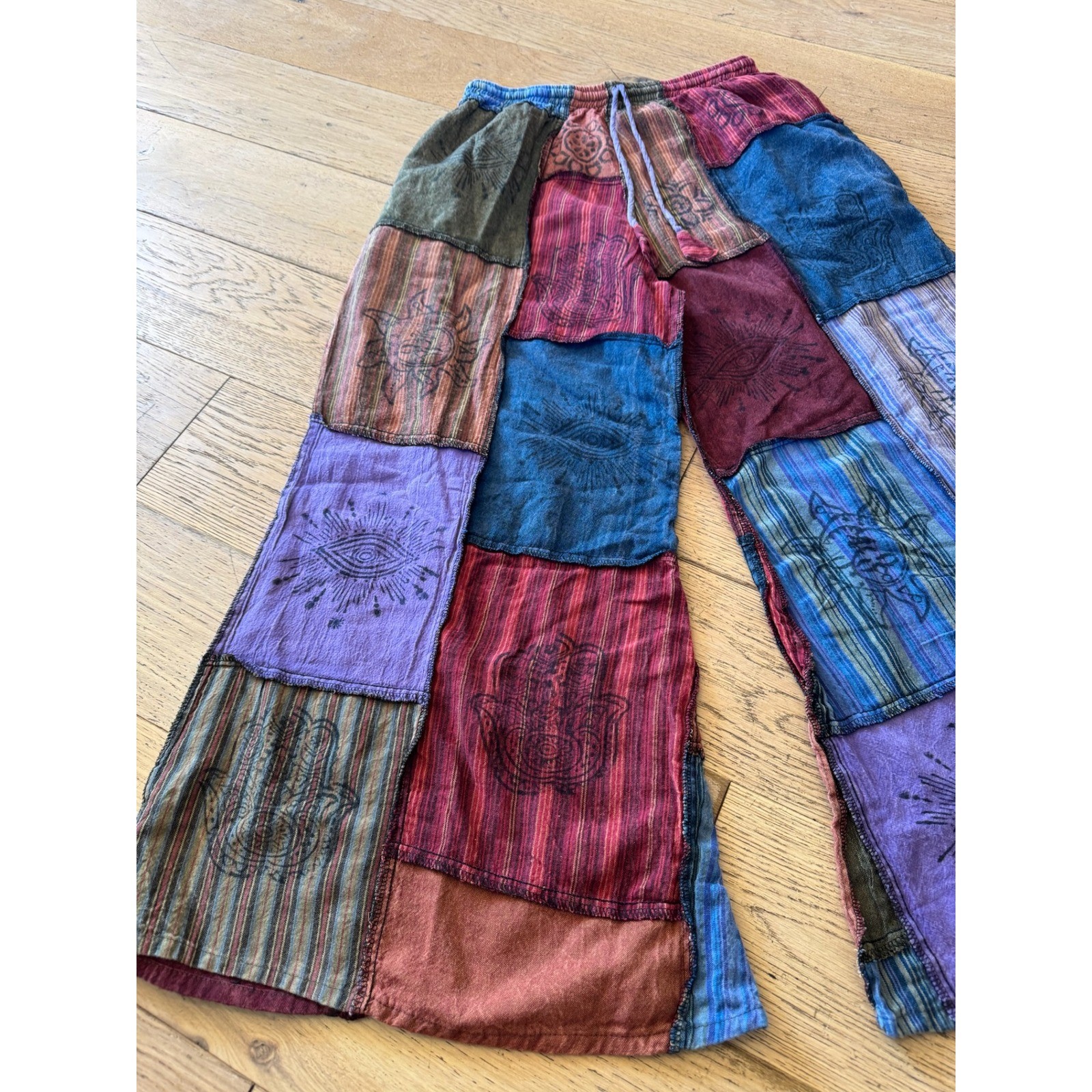Karma Nepal Craft Patchwork Harem Pants Colorful … - image 2