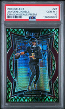2024 Panini Select - Concourse Jayden Daniels #26 Dragon Scale Prizm /81 (RC)