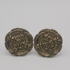 2 gold ornate solid brass vintage curtain tie backs hooks Drapery Hook