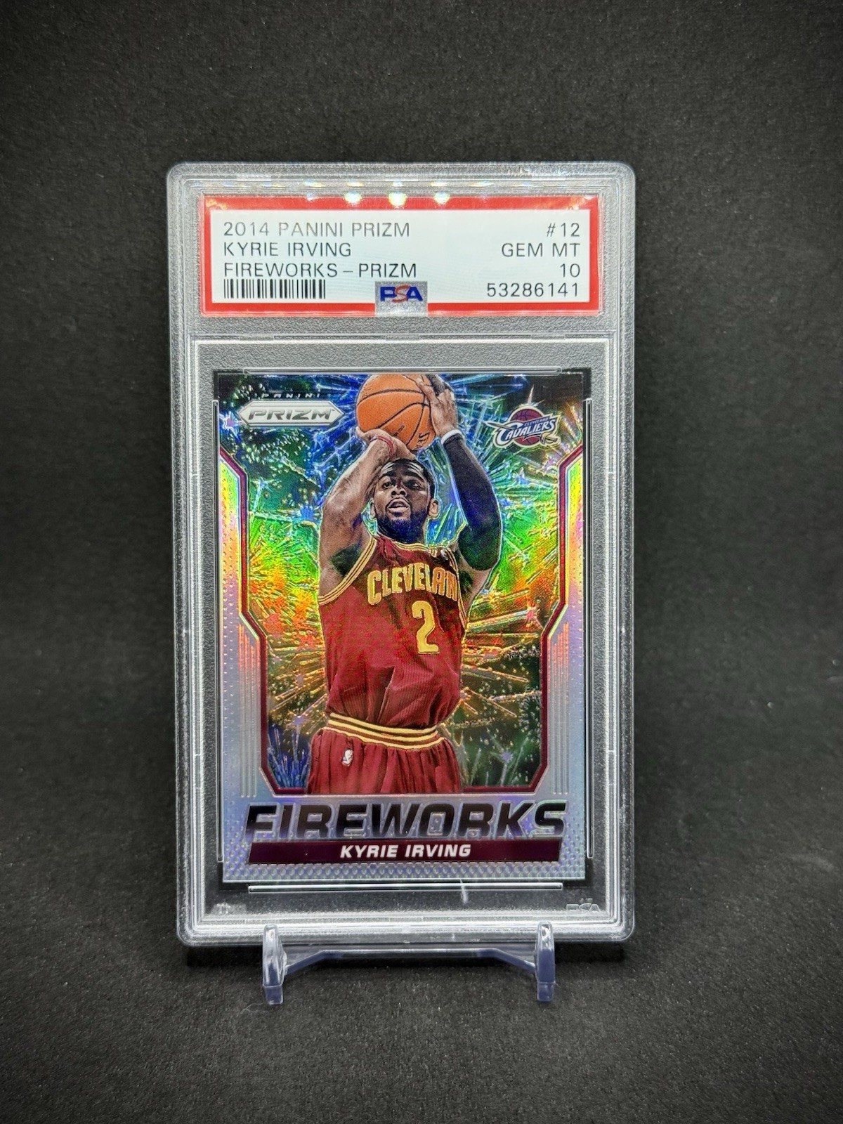 Kyrie Irving 2014 Panini Prizm Fireworks Prizm SP PSA 10