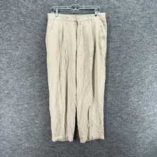 Outback Rider Dress Pants Men 34 Beige Mid Rise Pleated Straight Rayon Pockets
