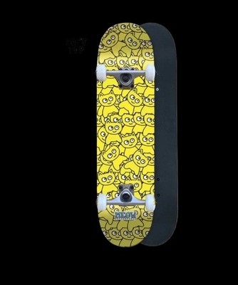   New Spring 26' Meow Cat Sticker Pile Yellow Soft Top Complete Skateboard 