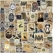 324 Pcs Potion Labels, Vintage Gothic Aesthetic Dark Aesthetic Apothecary Wine 