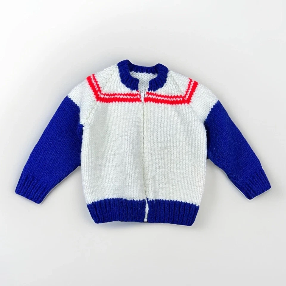 Vintage Kids Cowichan Dinosaur Sweater Cardigan Full Zip 14x16 - Image 2 of 4