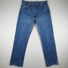 VTG Wrangler Mens 34x31 Cowboy Cut 13MWZ USA 70s Jeans Blue Denim Talon 32x31