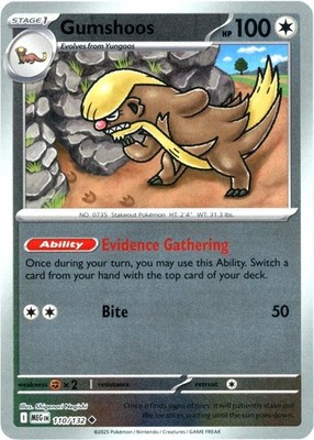 Gumshoos 110/132 - Reverse Holo  - Mega Evolution - NM/M