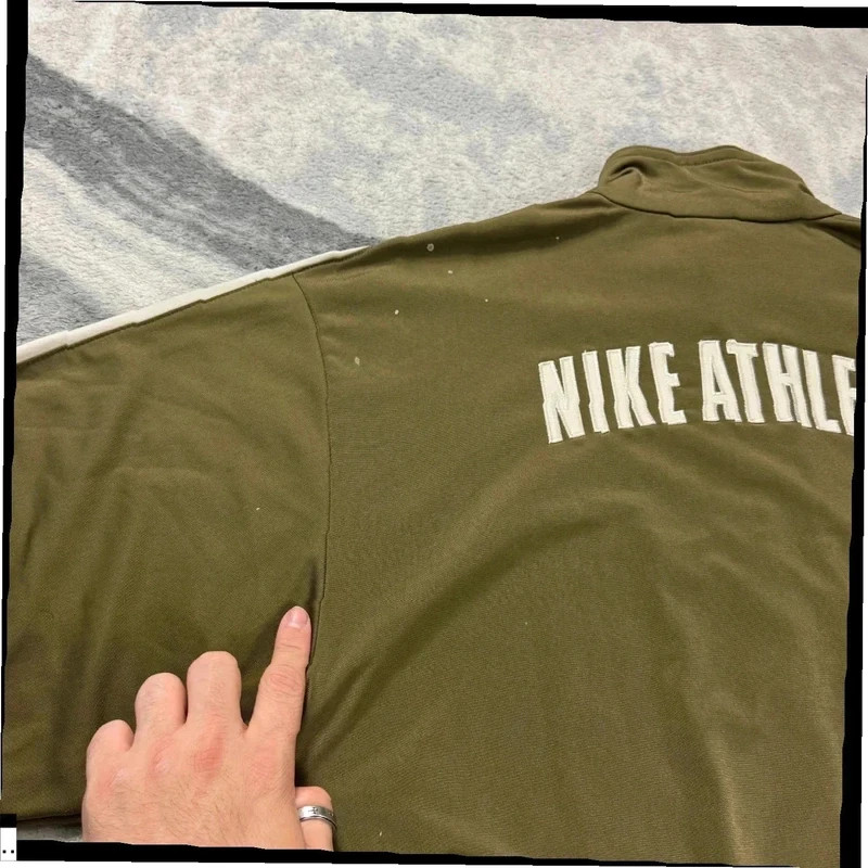 Vintage Nike Athletic 2000's Y2K Olive Green Track Jacket Size Medium image 3